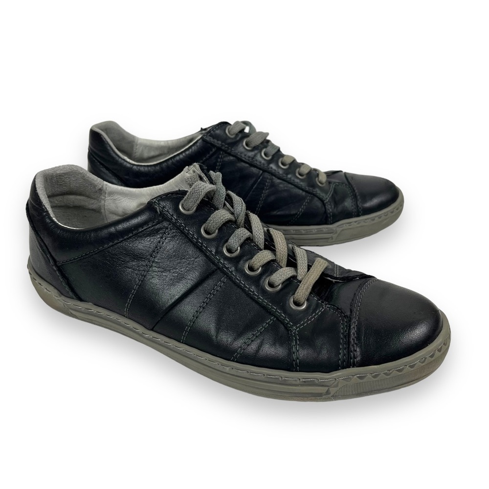 Philip Davidson Shoes Womens 10.5 Black Leather Sneakers Streetwear EU 41